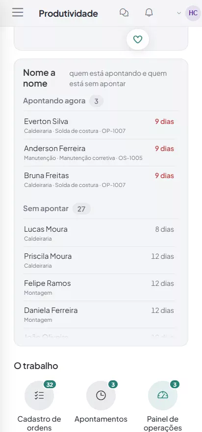 No celular: quem esta apontando agora e ha quanto tempo cada um